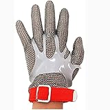 BCPPO Kettenhandschuh Edelstahlring Anti-Schnitt-Handschuhe, Fleischschneiden Sicherheitsarbeit Anti-Stich-Handschuhe, Spülmaschinen-Sicherheit, 6 Größen (Size : A Pack of one/XL)