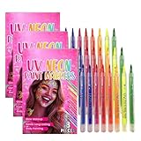 Schwarzlicht Farbe Neon Schminke,2026 Neon Schminke Glow in the Dark,Face Paint Stifte, Bodypainting Farben Set Für Festival Party Deko,Face Body Paint Für Neon Party Festival Deko (3PCS)