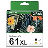 61XL Druckerpatronen Ersatz für HP Ink 61 61XL Druckerpatronen Hohe Kapazität Kompatibel mit HP Envy 4500 5530 5534 4502 Deskjet 1000 1010 2540 3000 3510 Officejet 4635 4630 (1 Schwarz, 1