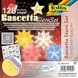 NEU Bascetta-Stern-Set, Transparentpapier 115g/m², 7,5 x 7,5 cm, 4 x 32 Blatt, Pastell