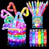 12 Stück Mitgebsel Kindergeburtstag 2022 LED Pop Tubes Fidget Toys Knicklichter Armbänder Party Deko Set Leuchtstäbe Buntes Festival Zubehör Sensorik Spielzeug Kleine Geschenke