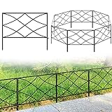 Thealyn Dekorative Gartenzaun Metall Zaun Grenze 40cm (H) x 2.8m (L) Zaun Panels No Dig Fence Landschaft Zaun für Blumenbeet Hof Hunde Tier Barriere (schwarz)