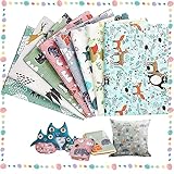 AWYY 8 Stück Stoffe Zum Nähen, Stoffe Zum Nähen Baumwolle, Patchworkstoff, Patchwork Stoffe Paket, Stoffe Zum Nähen Kinder für Craft Sewing Handmade Diy