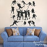 Wandaufkleber mit Hantel, Bodybuilder, Fitnessstudio, Fitness, Sport, Muskeln, Wandaufkleber, für Fitnessstudio, Dekor, Vinyl-Aufkleber, Kunst-Dekor, Wandbild, 79 x 57 cm