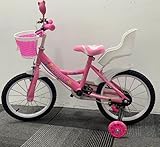 OHMG Mountainbike 12/14/16 Zoll für Mädchen, Rahmen aus Karbonstahl, Mountainbike, Jugendrad, Lenker und Sattel höhenverstellbar, für Kinder von 1 bis 9 Jahren (Rosa, 16 Zoll)