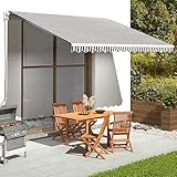 Myheimly Markisenbespannung Markisenstoff Sonnenschutz Markisentuch Anthrazit und Weiß 4x3 m