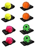 QINGHEC 8 Stück Springball mit Schnur, Ø 6cm Handgelenk Return Ball, Ball mit Gummiband, Sport Spielzeug für Kinder Erwachsen, Fußball, Basketball, Softball, Baseball