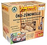 Favorit Feueranzünder (Holzwolle & Wachs), 120 Stück – ökologische Anzünder, Naturprodukt, nachhaltig produziert – 1217