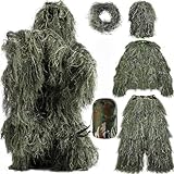 Beler Ghillie Suit für Kinder Herren,5-teilige 3D...