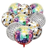 Party Deko,Helium Ballons,9 Stück Discokugel Luftballon,22 Zoll 4D Discokugel Deko,Ballons Geburtstag,Bunte Disco-Folienballons,für Disco-Mottoparty Geburtstag Party Mitzvah Abschlussfeier Dekoration