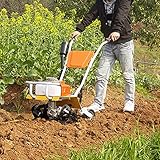 2,2 kW Power Pinne Benzinfräse Rotavator Kultivator 2-Takt Benzinmotor Hacke Akku-Rasen-Vertikutierer mit 4 Pinne Klingen Ideale Gartenfräse Rotavator für Bodenlockerung