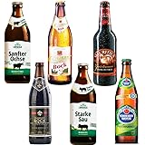 Bierset 6 verschiedene Biere aus Deutschland (0,5 Liter 3 Bock Dunkel 2 Bock Hell 1 Weizendoppelbock Mehrweg inkl. Pfand)