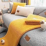 Sofabezug Samt 1 2 3 4 Sitzer, Weicher Couchbezug L Form, Anti-rutsch Sofaüberwurf, Cuddly Sofahusse Sofa überzug Ecksofa, Sofaschoner für Hunde