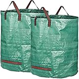 GardenMate 2X 500L Gartensack Professional mit doppeltem Boden - Laubsack Gartenabfallsack stabil - Gartensäcke - Laubsäcke, Grünschnittsäcke faltbar, groß, robust aus Polypropylen-Gewebe 150GSM