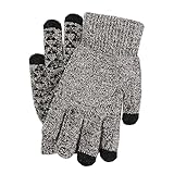 skyrabbiter Radfahren Handschuhe Boden Männer Frauen Winter Warm Kalt Plus Fleece Verdickte Wolle Gestrickte Bildschirm Handschuhe Einmalhandschuhe Schwarz L Latex (F, One Size)