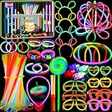 LPAOIS 277 Stück Knicklichter Party Set Glow Sticks Leuchtstäbe Knicklichter,Neon Party Leuchtarmbänder Knicklichter Hochzeit Leuchtspielzeug für Party Deko,Knicklichter Kinder,Neuem Kreisel,Lutscher