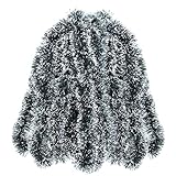 Lametta Girlande Weihnachtsgirlande, 10 m Glänzende Weihnachtsbaum Girlande Flauschigen Weihnachtsdeko, Treppengirlande Weihnachten für Weihnachten Party Indoor und Outdoor Dekoration (Dunkelgrün)