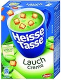 Heisse Tasse Lauch-Creme Suppe mit Knusper-Croûtons 12er Pack (12 x 450 ml), In nur 2 Minuten fertig – Der perfekte Suppen - Snack zum Entspannen