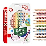 STABILO - Ergonomischer Buntstift für Rechtshänder - EASYcolors - 12er Pack mit Spitzer