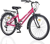 26' Zoll Alu Fahrrad City Bike Mädchen Fahrrad Kinderfahrrad 21 Gang Rh ca.40 cm Stvo