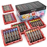 ARTEZA Acrylfarben, Set mit 60 Tuben, 22 ml Malfarbe pro Tube, hochwertige Acryl-Künstlerfarbe, zum Malen auf Leinwänden