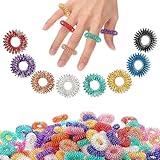 24 Stück Akupressur Ring Set, 8 Farben Fingermassagering, Massageringe für Finger Akupressurring, Leise Stress Reduzierer und Massager für Jugendliche Erwachsene