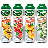 Teisseire Sirup Zero Holunderblüte, Pfirsich, Erdeere-Himbeer, Tropical je 600ml