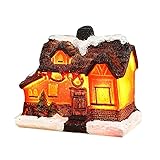 Harz Weihnachten Schnee Dörfer Szene LED Dekoration Festliche Urlaub Tischplatte Ornament Weihnachten Beleuchtetes Haus Weihnachtsdekoration Für Schlafzimmer Indoor Outdoor