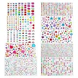 10 Pcs Glitzersteine Selbstklebend,2651Bunt Strasssteine Gesicht,Aufkleben Glitzersteinezum Basteln Verschiedene DIY Verschiedene Formen Glitzer Sticker Bastelsachen