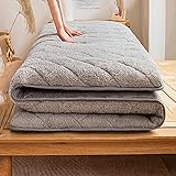 KKCD Plüsch-Futon-Matratze, Aufrollbare Tatami-Bodenmatte, Studentenwohnheim, Japanische Tatami, rutschfeste Matratzenauflage, Bodenbetten, Faltbare Matratze, Isomatte,Grau,180x200cm