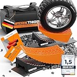 WERKTHOR Auffahrkeile – Orange - [2er Set] bewährte Auffahrkeile für Wohnmobil, Wohnwagen & Anhänger | leichtes & Stufenfreies Nivellieren [