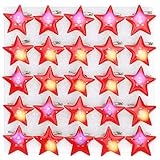 Tomotato LED Weihnachtsbrosche, 25 Stück Five-Pointed Star Form Christbaumschmuck mit Lichteffekt, Kinder Partypaket Festtagsdekoration Weihnachtsparty Zubehör für Kleidun