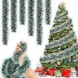 5 Stück Weihnachtsgirlande, 2M Lametta Weihnachtsbaum Girlande, Künstliche Tannengirlande Outdoor, Weihnachtsdeko Girlande, für Weihnachten Party Weihnachtsbaum Weihnachtsdeko (Grün)