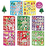 32 Blätter Weihnachtssticker Set, 626pcs Bunte Weihnachten...