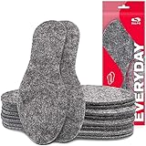 SULPO 5 Paare Filz Einlegesohlen Herren und Damen - Winter Schuhsohlen - Isolierende Einlegesohlen - Extra dicke warm Filzsohlen für Schuhe - Wintereinlage Schuhe - Größe 36-46