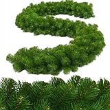 Weihnachtsgirlande Tannengirlande Grün Weihnachtsdeko -Tannen Girlande als Weihanachtskranz - Weihnachtsdeko aussen, innen 275cm (300 Spitzen)
