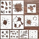 10Pcs Fleck und Splatter Schablonen, Graffiti Tropfen Sterne...