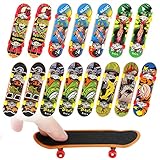 Anruyi 15 Stück Finger Skateboards Mini griffbrett Skatepark Fingerboard Kinder Skate Boarding Spielzeug Finger Spielzeug Ideal für Weihnachten Mitgebsel (Zufällige Farbe)