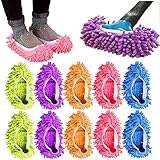 10 Stück Wischmopp-Hausschuhe für Bodenreinigung, waschbar, wiederverwendbar, Mikrofaser-Staubmopp-Socken für Damen, Herren, Kinder, Fußstaub, Haarreiniger, Kehrhaus, Büro, Badezimmer, Küche