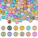 DOUSELLA 200 Stück Gemischte Farbe Glassteine Bunte Muggelsteine Glas Kinder Mini Glasnuggets 12mm Glas Cabochon Mosaik Gemischte Farbe Glassteine Deko für Fotoschmuck, Blumen und mehr (200pcs 12mm)