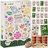 valeaf BIO Saatgut Adventskalender 2023 Blumen I 24 BIO Pflanzensamen Samen Adventskalender I Adventskalender Saatgut I Blumensamen Blumensaatgut Adventskalender Garten I Blumen Samen Saatgut Kalender