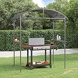 Grillpavillon mit Seitenregalen, Anthrazit 220x115x230 cm, Robuster Stahlrahmen und PC-Dach, Ideal für Garten, Terrasse und Outdoor-Grillpartys