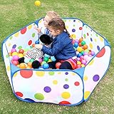 EocuSun Spielzelt, Bällebad Ball Pool Pop up Zelt Kinder Spielzelt, Laufstall Faltbare Ball Pit Bällepool für 1-3 Jährige Baby Kinder im Indoor Outdoor（Nicht Enthalten Bälle）