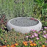CLGarden Granit Vogelbad Ø 35cm rund Vogeltränke Naturstein Garten Boden Tränke frostsicher Stein