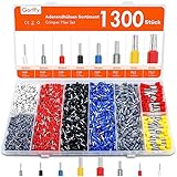 Gorffy Aderendhülsen Set 1300 Stück, Aderendhülsen 0,5 mm² - 10 mm², Isolierte Aderendhülsen Sortiment, Aderendhülse Set für Drahtverbindung