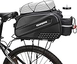 KonVer Fahrradgepäcktasche, wasserdichte Hardshell-EVA-Fahrradrucksäcke, Taschen und Packtaschen, 10 l mehrere Taschen, Fahrradkoffer, reflektierende Fahrrad-Hinterradtasche für Rennrad, Mountainbike