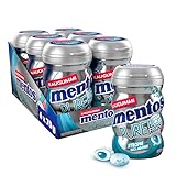 Mentos Kaugummi Pure Fresh Frost, 6 Boxen zuckerfreie Chewing Gum Dragees mit Menthol-Eukalyptus-Geschmack & flüssiger Füllung, Multipack (6 x 70g)