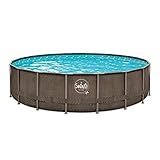 poolomio® Elite Wicker Frame Swing Pool Rund 4,27 x 1,07 m | Aufstellpool mit Double Rattan Design