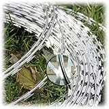 CucCe Stacheldrahtgeflecht Verzinkter Nato-Draht, Doppelspirale, geeignet for Gewerbe- und Wohnimmobilien, Außenbereiche, Gärten (20m)