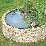 bellissa ‎‎95577 – Hochteich – 490 l Füllvolumen – Garten DIY-Kit mit Gabionen, Folie und Trenn-Vlies – rund 146x40 cm